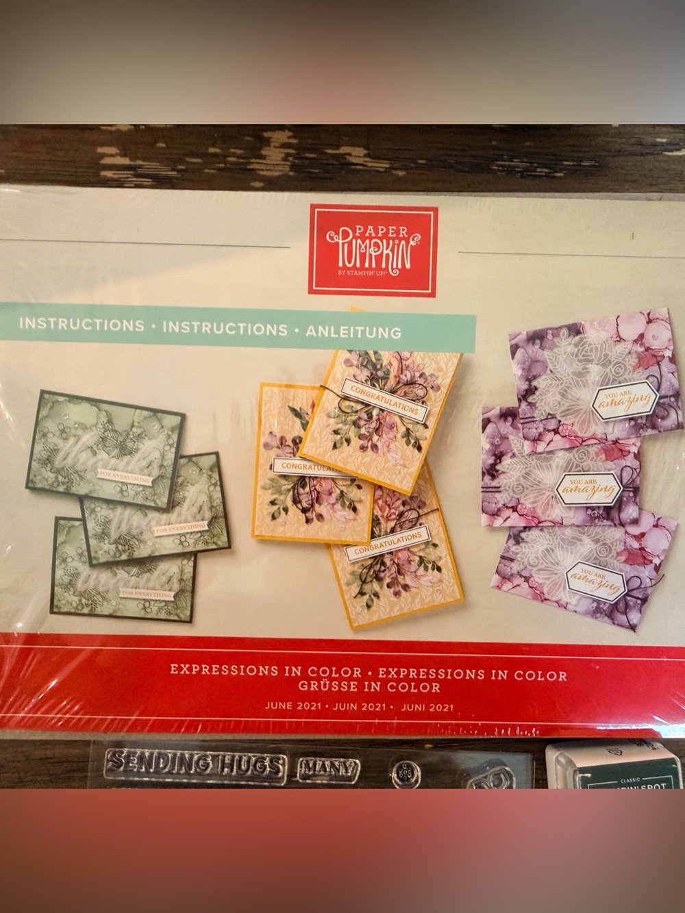 Paper Pumpkin- Stampin Up- Expressions in Color Card Kit - Purple, Yellow, Green
